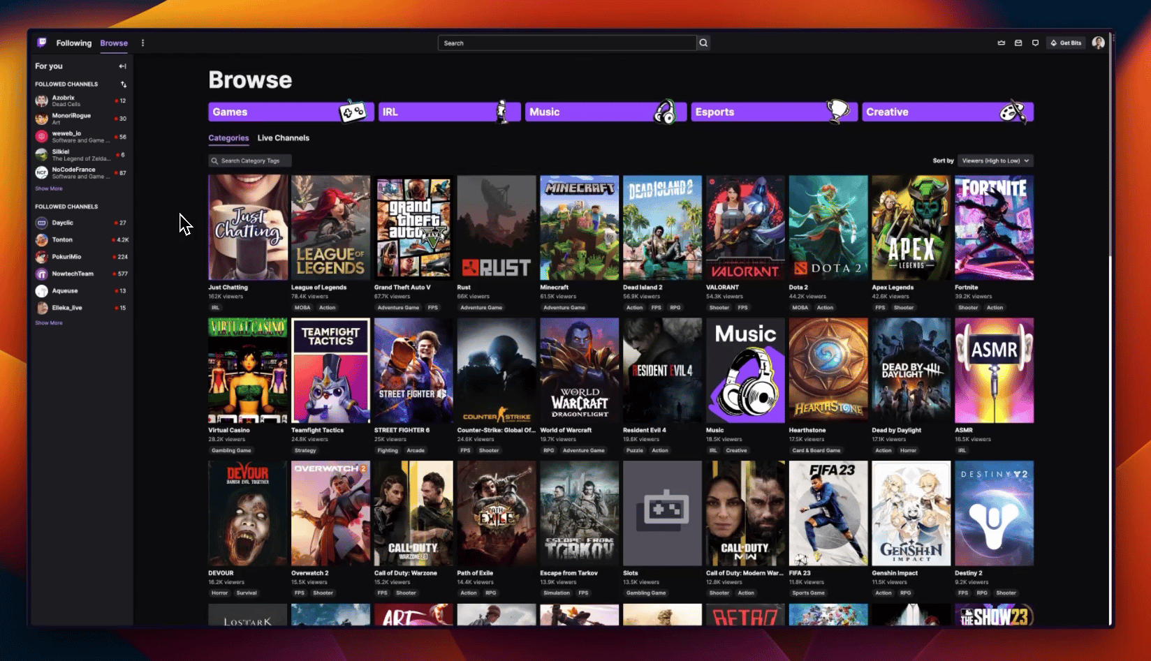 Twitch UI